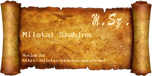 Milotai Szabina névjegykártya